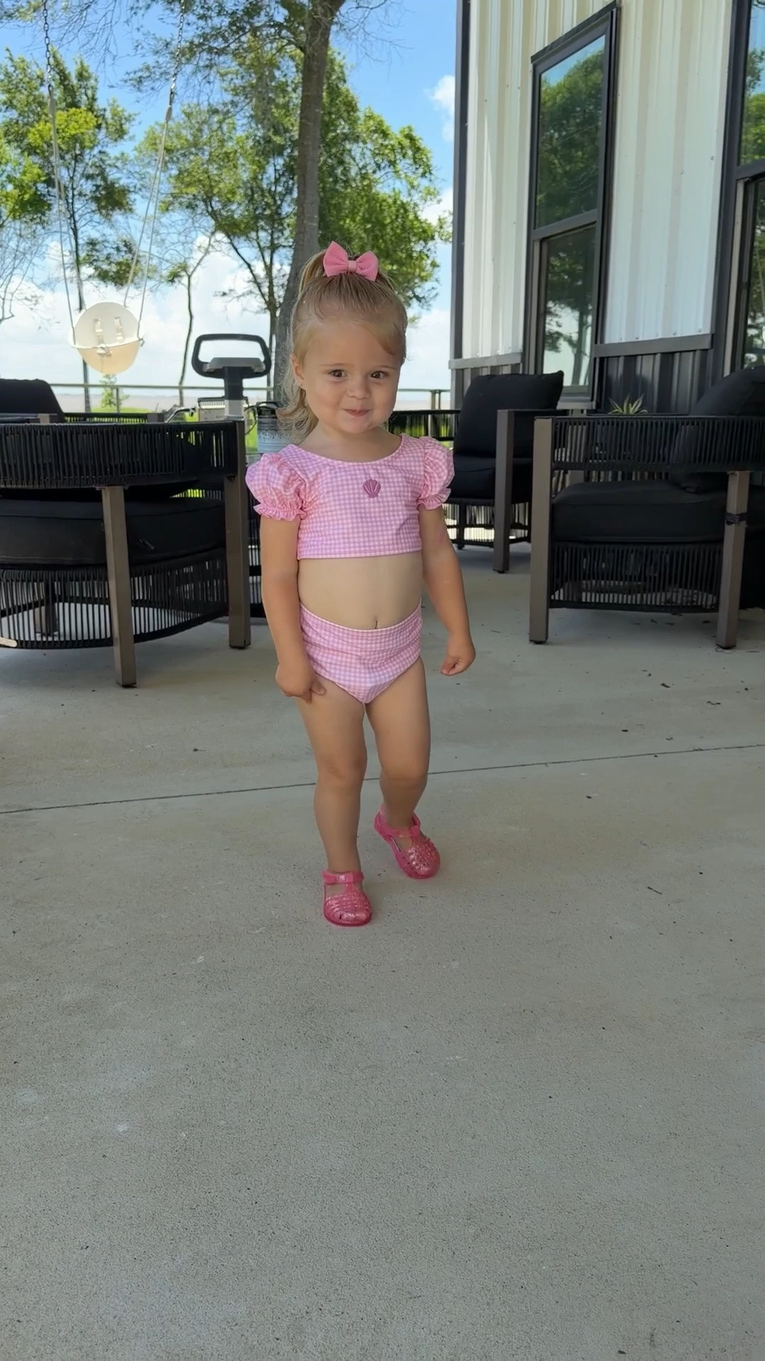 Absolutely loving this new cat and Jack toddler swimsuit, From Target! These are our favorite toddlers jelly sandals as well! The seashell detail on the swimsuit is perfect!

#LTKKids #LTKSwim