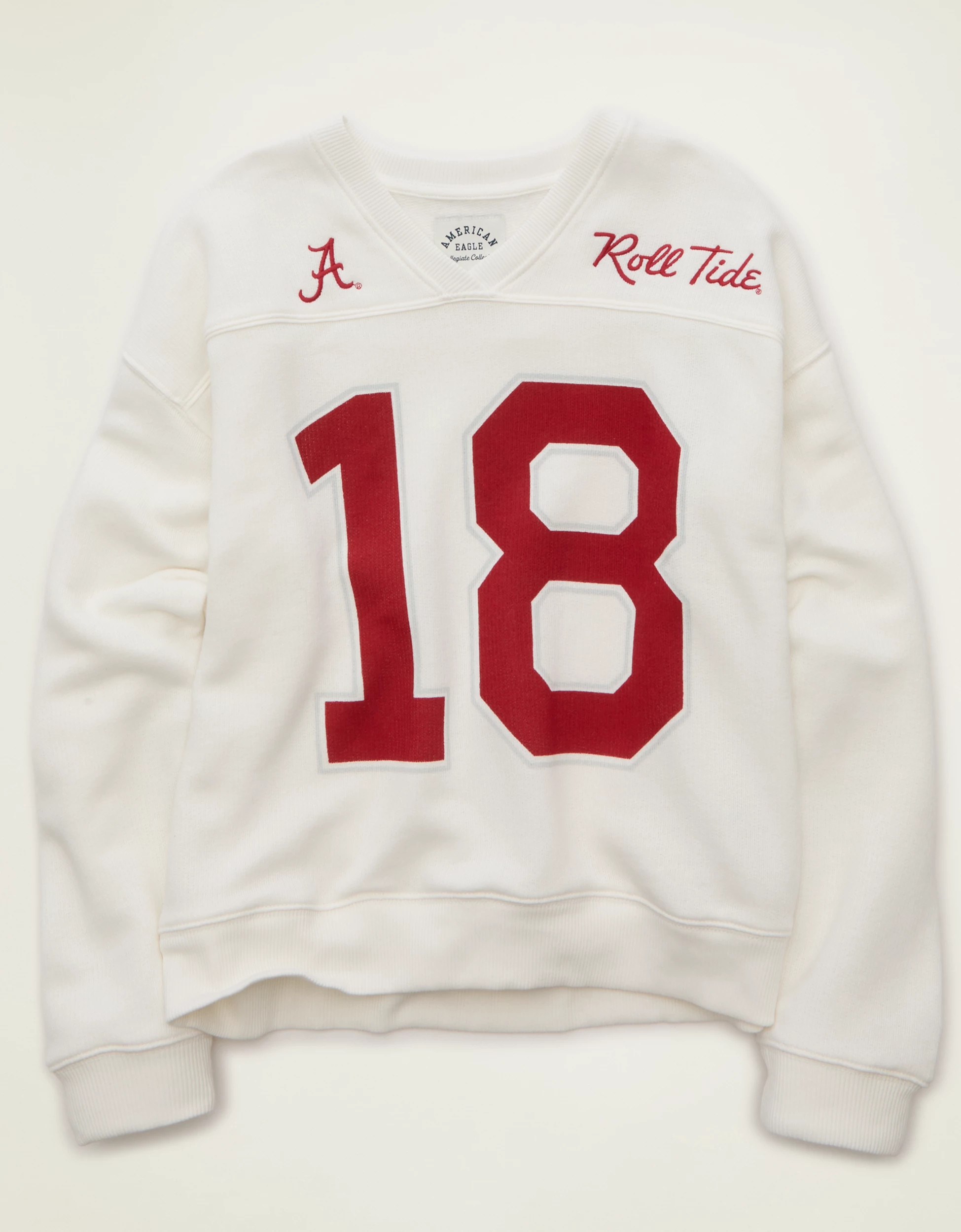 AE Alabama Crimson Tide V-Neck Graphic Sweatshirt | American Eagle Outfitters (US & CA)