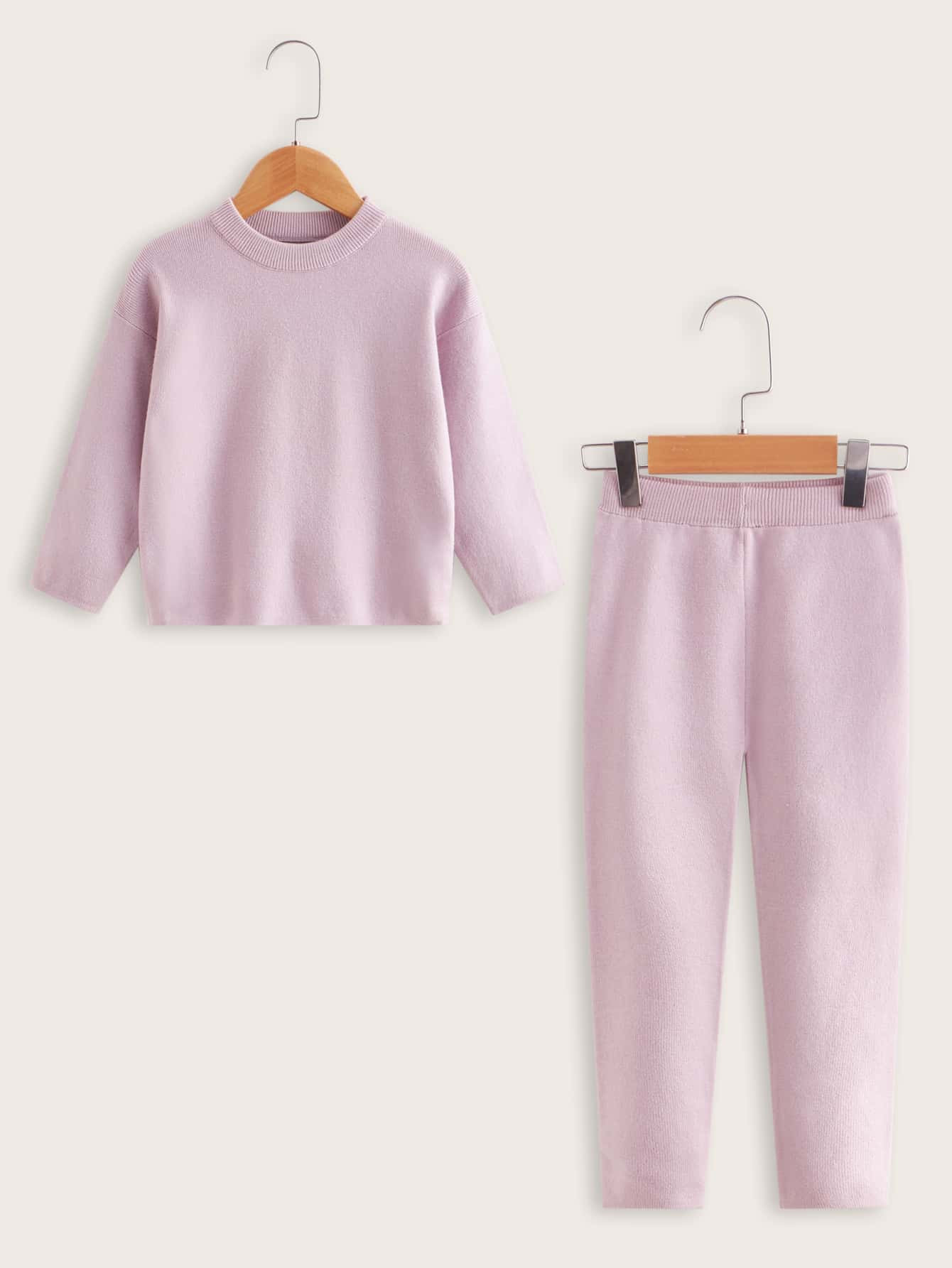 Toddler Girls Solid Sweater & Knit Pants | SHEIN