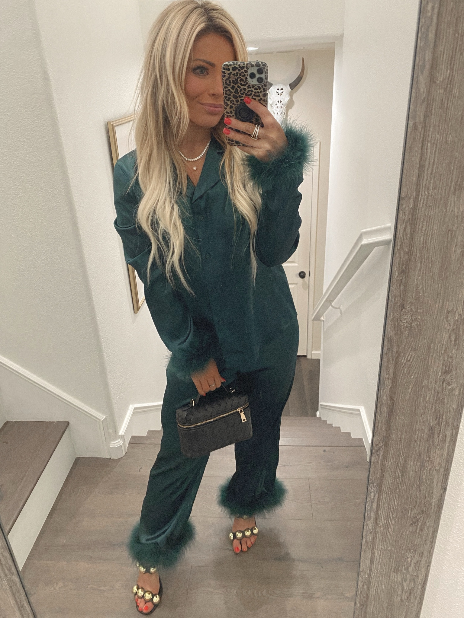 Holiday feather PJ’s from Nordstrom 🌲✨🥂 Wearing a size small! I’m 5’1 and the length is perfect!

Jewelry exacts + similar bag linked 🤍

Holiday style, pajamas

#LTKstyletip #LTKSeasonal