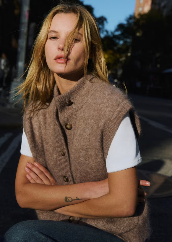 Thaissa Cardigan - Taupe - Kid mohair - Sézane | Sezane Paris - US