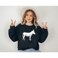 Floral Donkey Sweatshirt, Gift For Animal Lover, Funny Farmer Gift, Cute Lover Sweatshirt | Etsy (US)