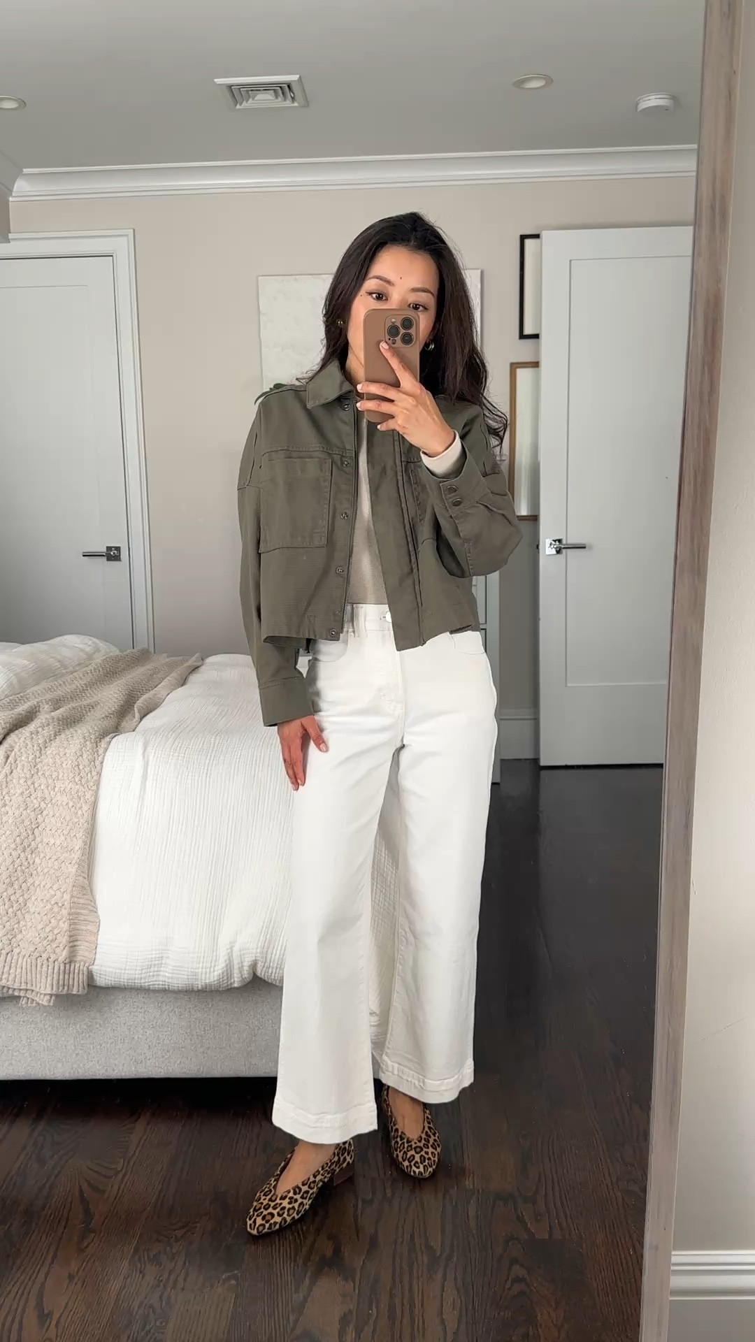 Spring jacket try on. Also linked a longer and warmer option from Levi’s that I got in Xs for a relaxed fit

• Old Navy Canvas Crop Utility Jacket - I got XS Petite and it is def a wide cut, swingy fit but very cute. 100% cotton twill 

• Madewell Petite Perfect Vintage Wide-Leg Crop Jean in White 24P - one of the most flattering everyday jeans for petites!

• Sezane Matilda ballerina flats 5 - love these, jsut FYi wearing with heel lifts otherwise they rub on my lower ankle 

#LTKPetite #LTKFindsUnder50 #LTKStyleTip
