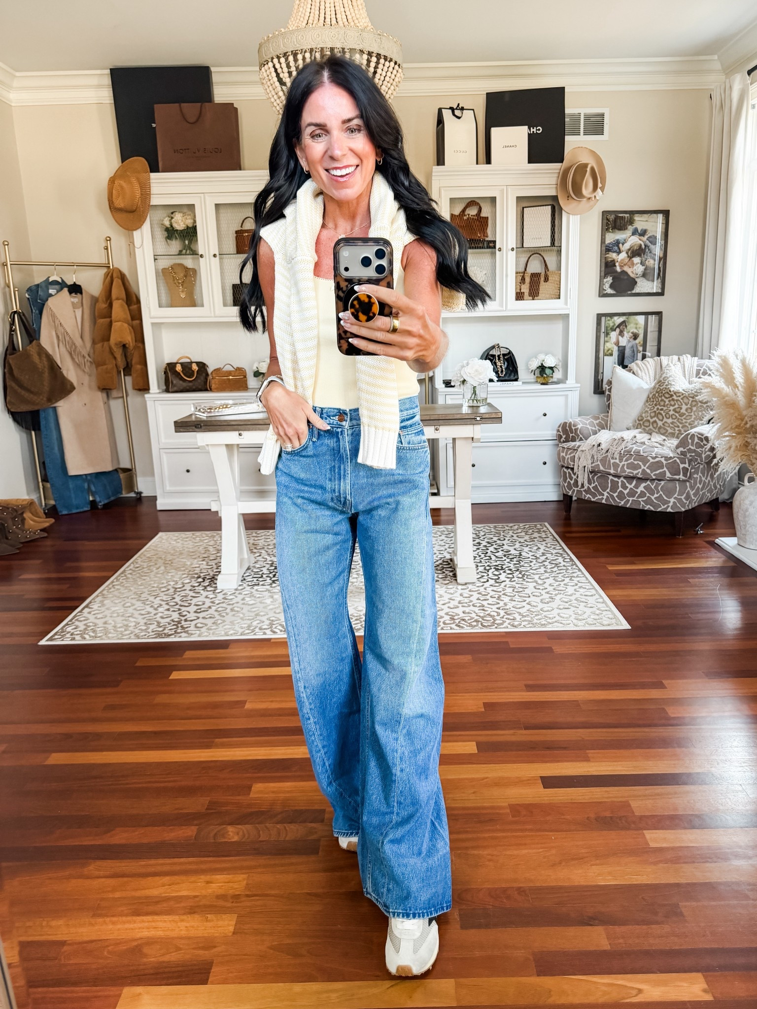 XS tank and sweater 
25 denim

#LTKSaleAlert #LTKootd #LTKmomlife