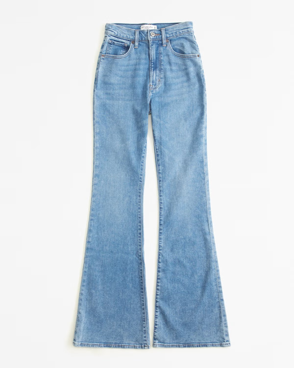 Women's Curve Love Ultra High Rise Stretch Flare Jean | Women's Bottoms | Abercrombie.com | Abercrombie & Fitch (US)