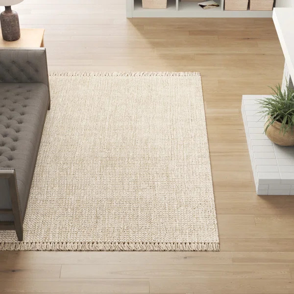Johnny Handmade Jute Area Rug in Cream | Wayfair North America