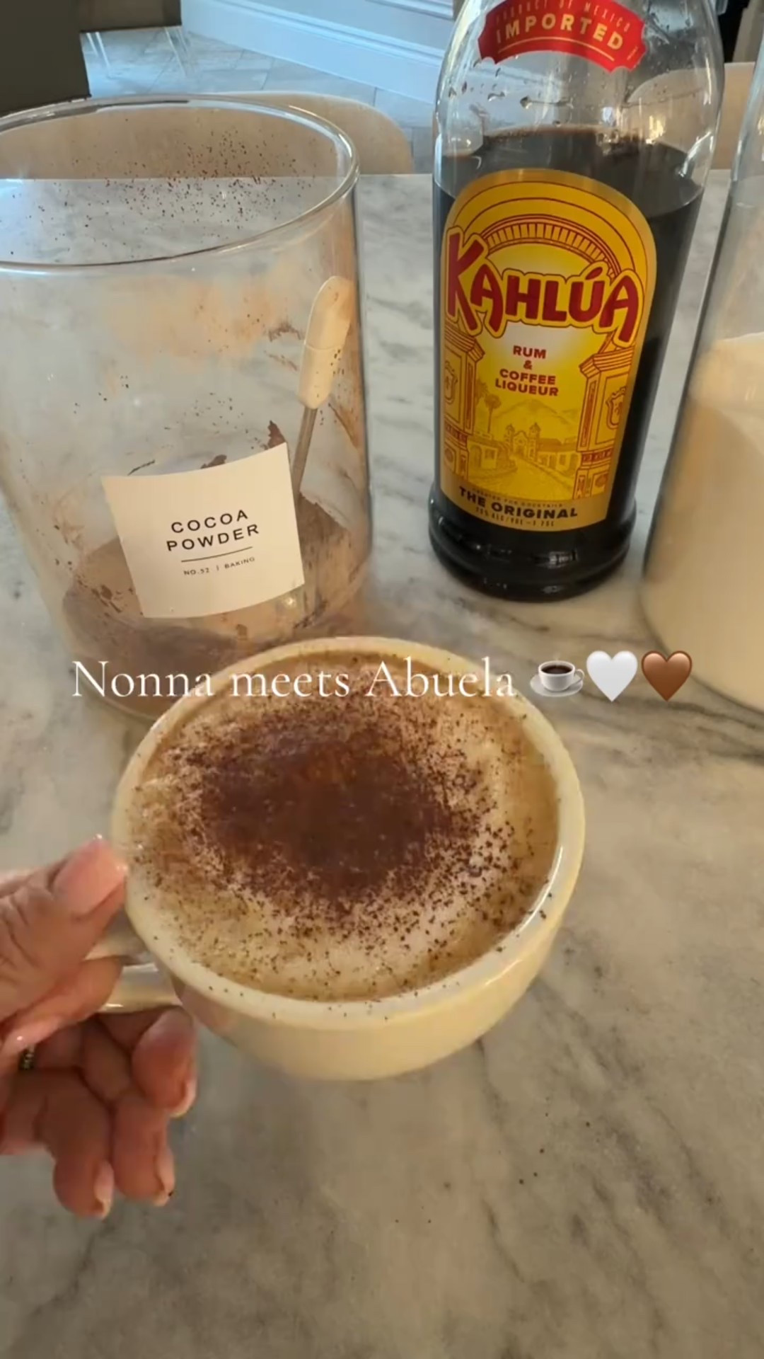 Nonna Meets Abuela ☕️🤍🤎
Tiramisu in a mug.
I made a cappuccino and whisked in egg yolk, sugar, Kahlúa, and finished with cocoa.
Silky, cozy, incredible.


#LTKHome #LTKmorningroutine #LTKfoodie