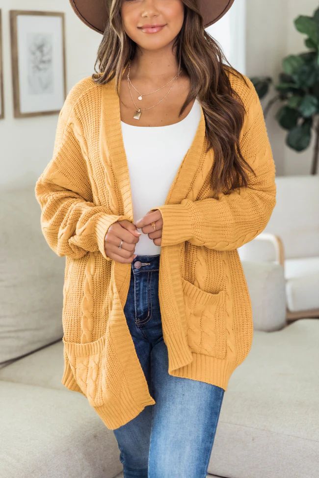 Won't Change My Heart Mustard Cardigan CLEARANCE | The Pink Lily Boutique