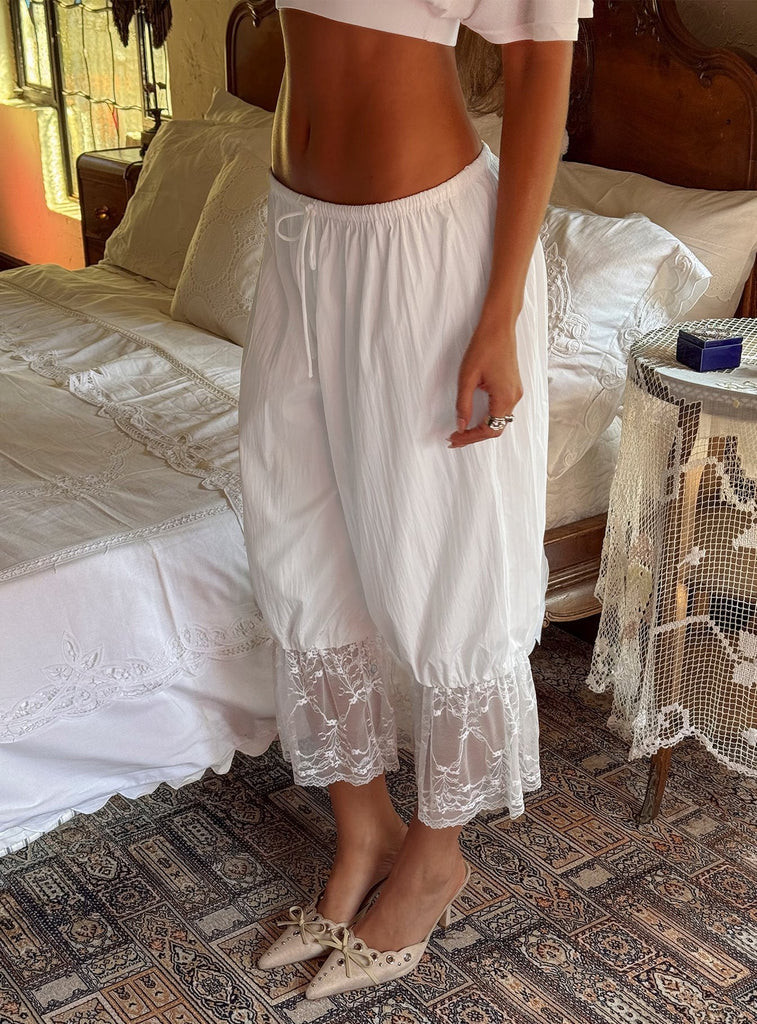 Daiana Lace Culotte Pants Cream | Princess Polly US