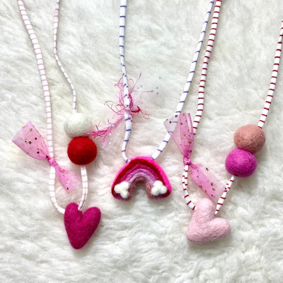 Toddler Necklace | Girl Necklace | Jersey Cord Necklace | Gifts for Girls | Felt Necklace | Car C... | Etsy (US)