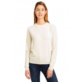 Cashmere Raglan Crew - Cambridge - Cream | Mott & Bow