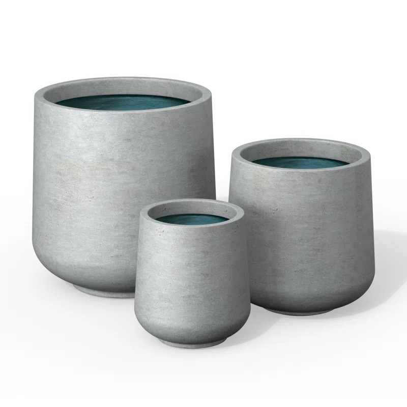 Brennus 3-Piece Cement Pot Planter Set | Wayfair North America