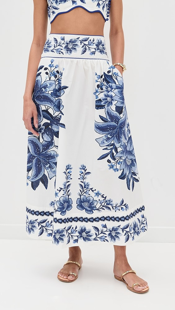 FARM Rio Summer Fruit Scarf Midi Skirt | Shopbop | Shopbop