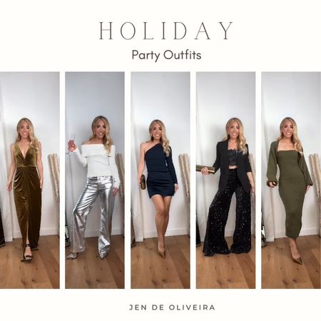 Christmas outfit 
Party outfit 
Metallic pants 

#LTKstyletip #LTKSeasonal #LTKHoliday