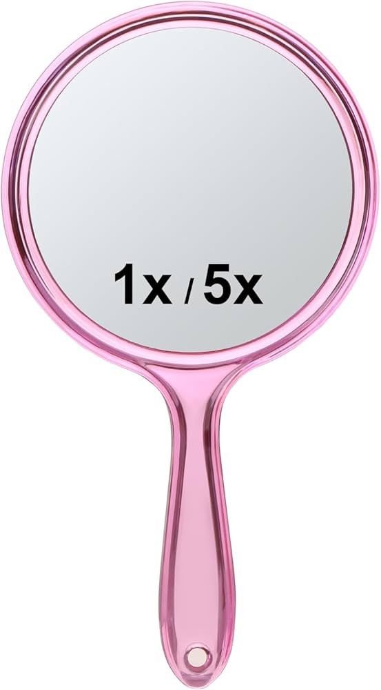 Macaki Handheld Mirror with Handle, 10.5 x 5.7 inches, Double-Sided 1X/5X Magnification Travel Ma... | Amazon (US)