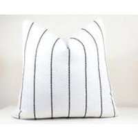 White Pillow, Black stripe pillow cover with white textured background, select your size during checkout Modern farmhouse pillow | Etsy (US)