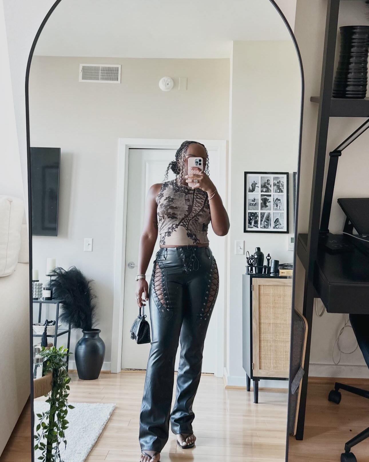 Need concert inspo? This is the perfect concert look! Leather pants and a mesh crop top. 

#LTKStyleTip #LTKParties #LTKFindsUnder100