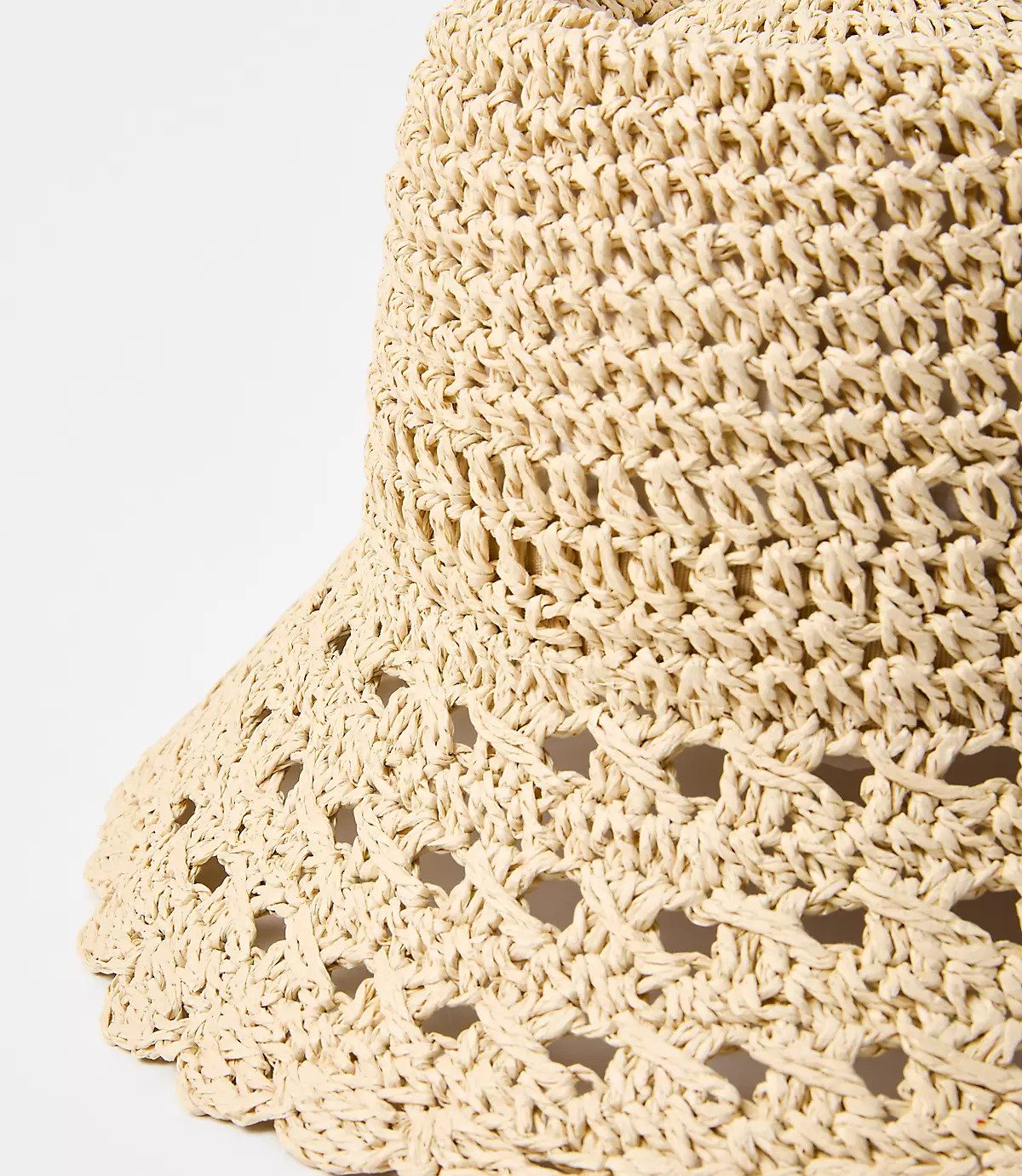 LOFT Beach Scalloped Straw Bucket Hat | LOFT
