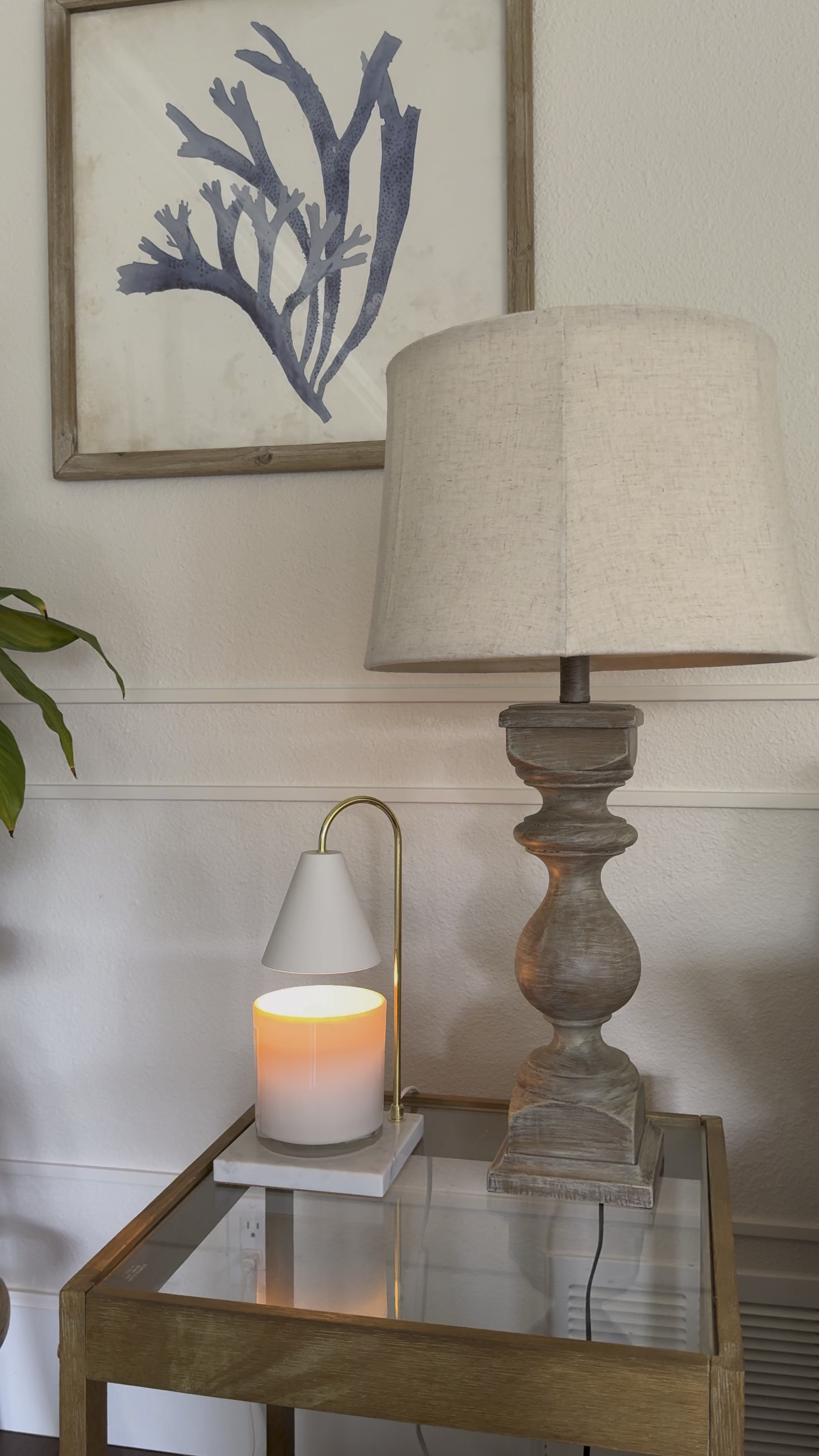 A coastal side table and a cozy candle warmer make for the perfect Saturday!

#LTKHome #LTKFindsUnder50 #LTKSeasonal