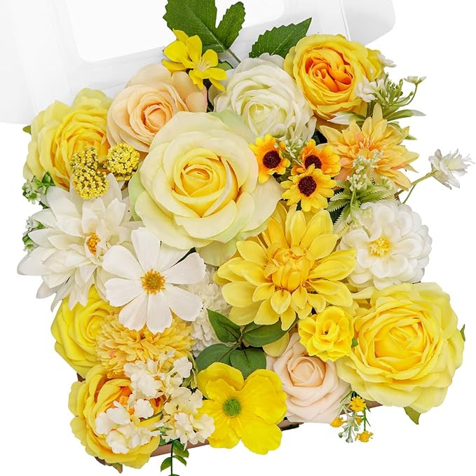TINGE TIME Fake Flowers Artificial Flowers Peonies Bulbous Chrysanthemum Daisy Hydrangea Sunflowe... | Amazon (US)