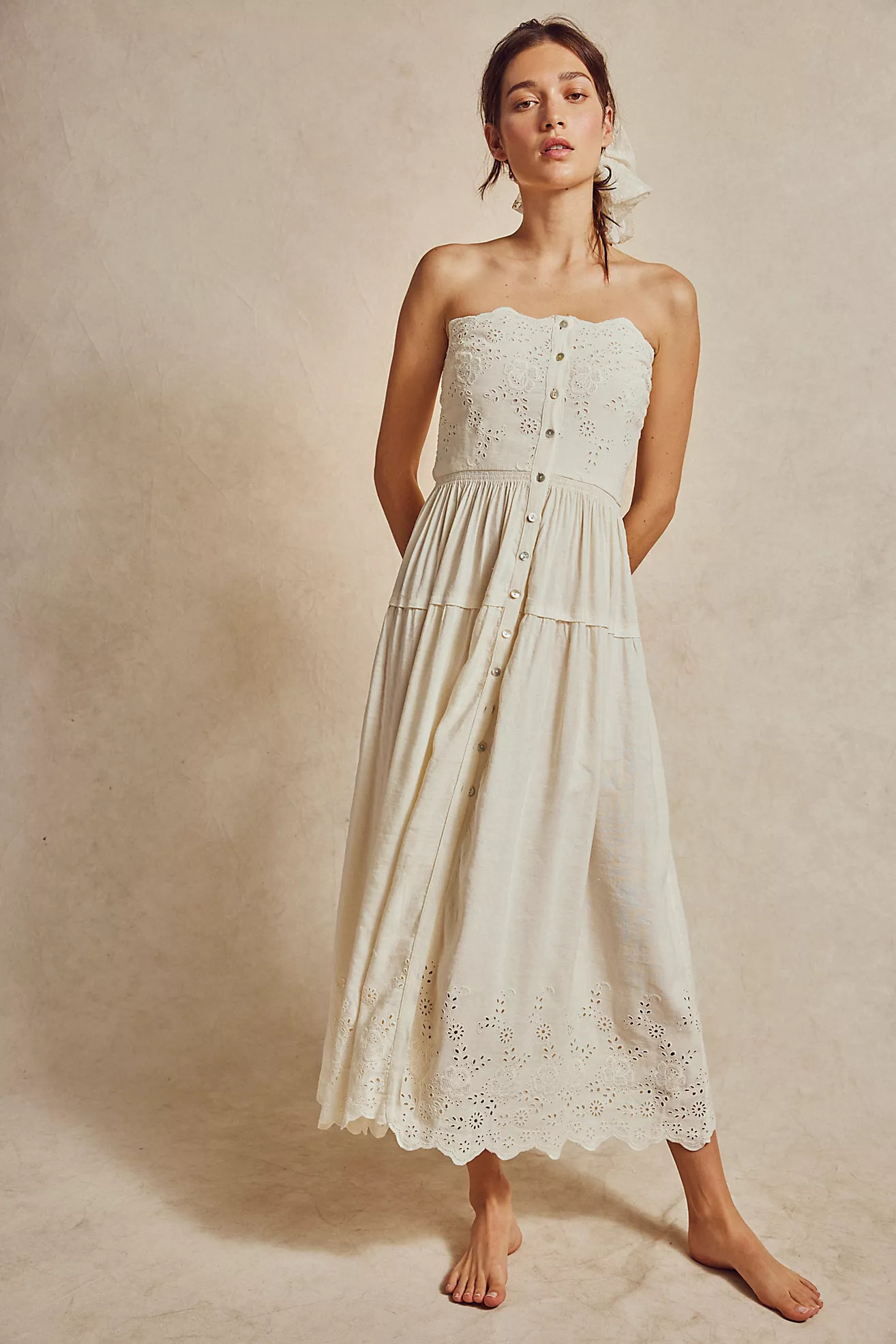 Evelyn Eyelet Midi Dress | Free People (Global - UK&FR Excluded)