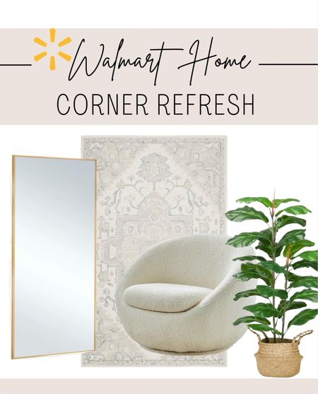 Update your bedroom or an empty wall with this easy design refresh from Walmart Home!  The swivel chair is a low profile accent that doesn't take up much space while the neutral rug is a safe bet for most homes!  

@walmart #ad #walmarthome #walmartpartner 

#LTKstyletip #LTKhome #LTKfamily
