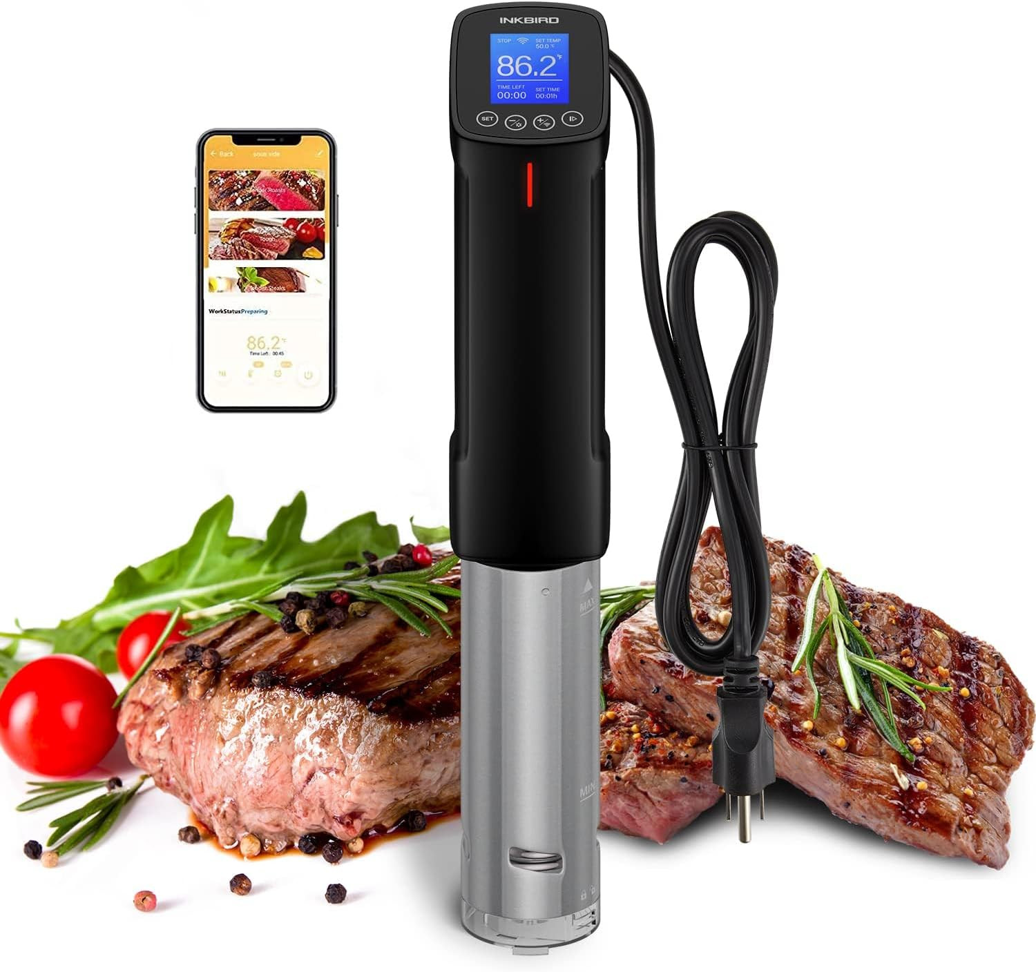 Inkbird WIFI Sous Vide Machine ISV-100W, 1000 Watts Sous-Vide Cooker Immersion Circulator with 14... | Amazon (US)