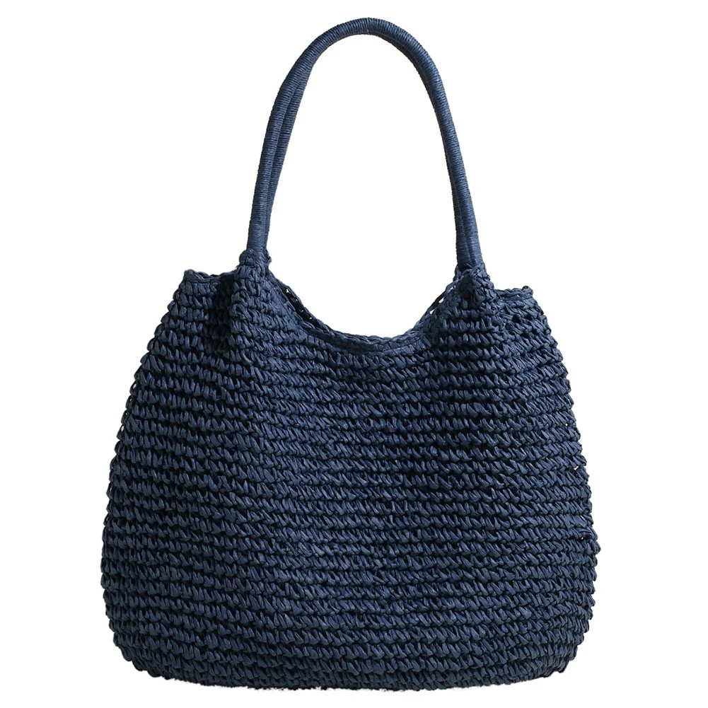 Women Straw Tote Handbag Large Capacity Retro Straw Bag Ladies Summer Beach Bag Weaving Shoulder ... | Walmart (US)
