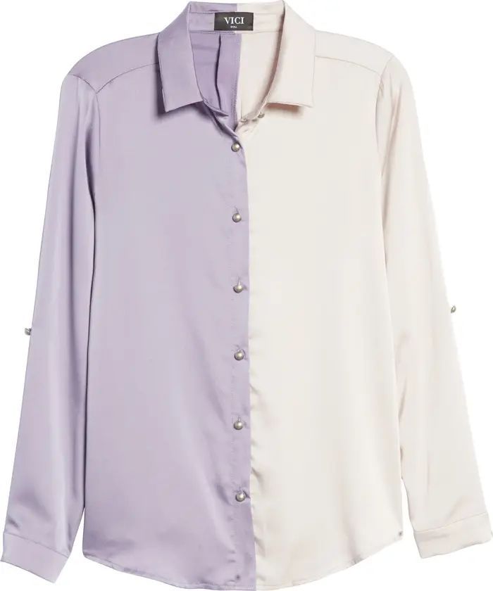 VICI Collection Colorblock Satin Blouse | Nordstrom | Nordstrom