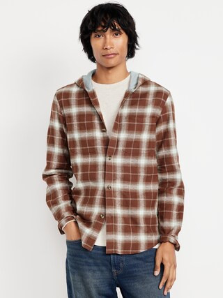 Hooded Plaid Flannel Shirt | Old Navy (US)