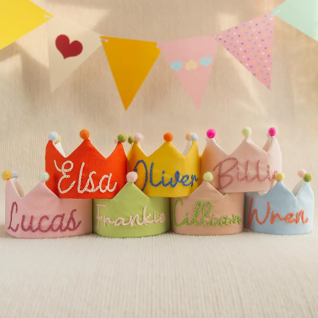 Hand Embroidered Birthday Crown for Baby and Kid,custom Birthday Party Crown With Baby Name,keeps... | Etsy (US)