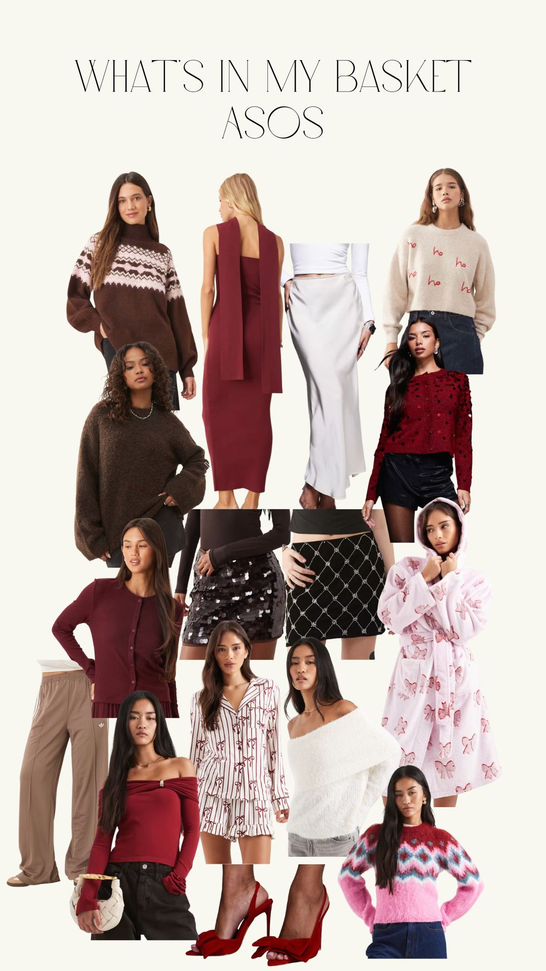 What's in my ASOS basket, outfit ideas, partywear, winter fashion, knitwear, festive outfits, Christmas day outfit, high street finds  

 #LTKuk #LTKwinter #LTKfestive