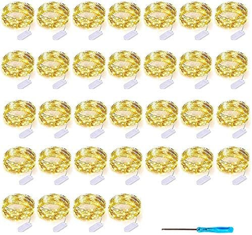 Amazon.com: 32 Pcs 10ft 30 LED Fairy Lights Battery Operated (Included) Waterproof Copper Wire Mi... | Amazon (US)