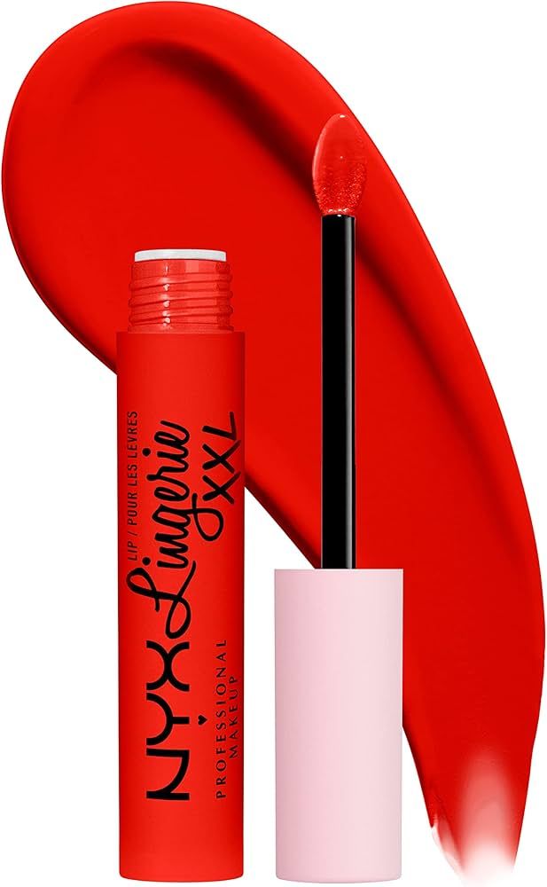 NYX PROFESSIONAL MAKEUP Lip Lingerie XXL Matte Liquid Lipstick - On Fuego (Fire Red) | Amazon (US)