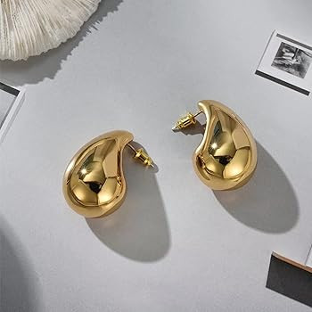 Teardrop Chunky Earrings for Women Trendy Hoop Earring Set Earring Dupes, Gold Earrings | Amazon (US)