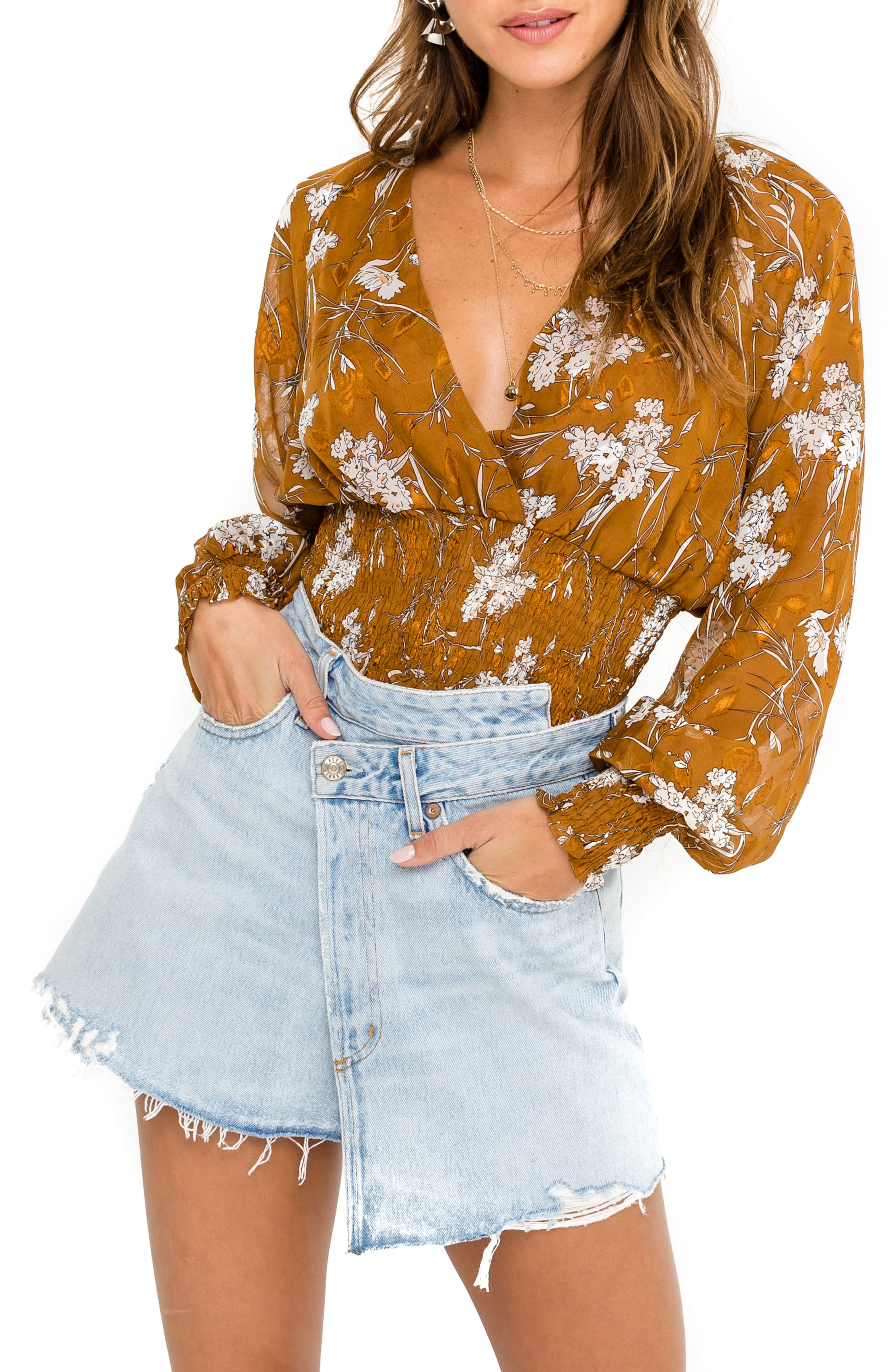 Smocked Wrap Front Top | Nordstrom