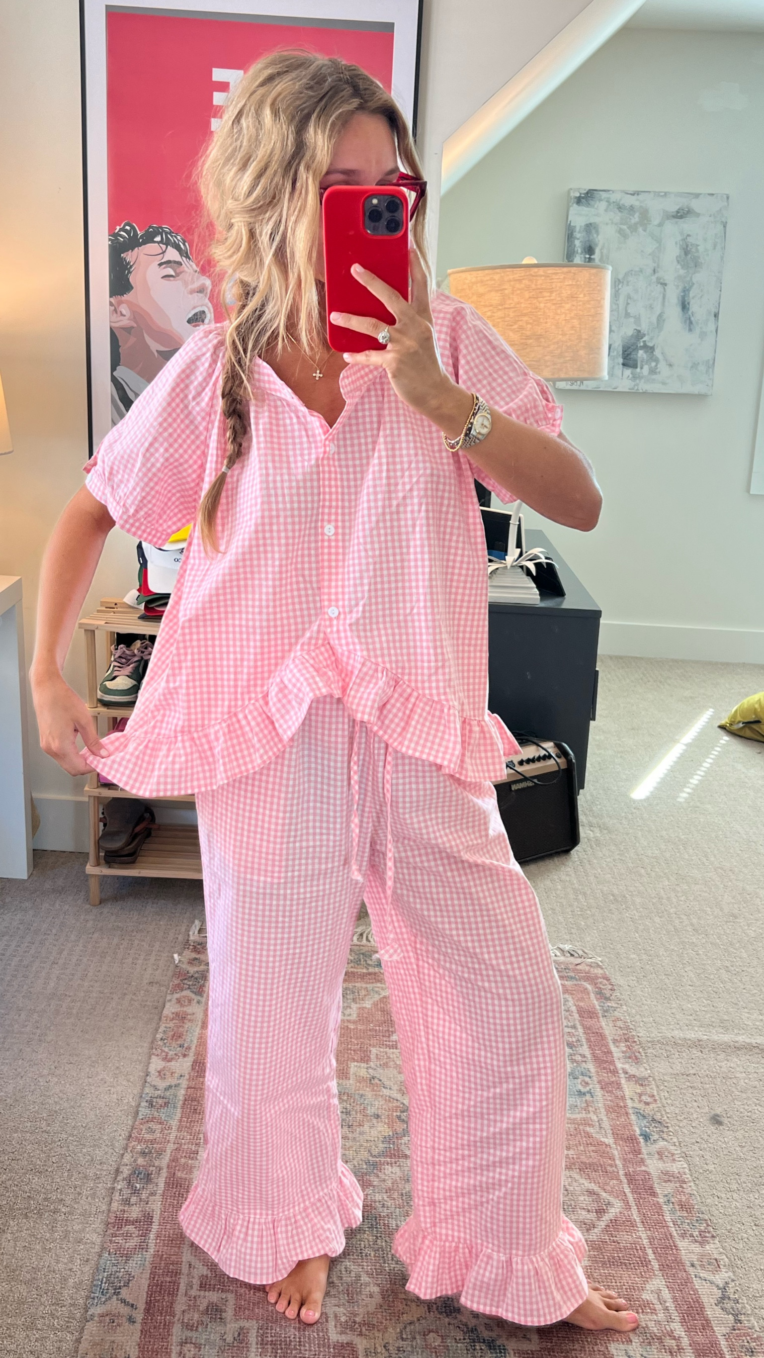OBSESSED with this gingham pj set! Makes a great spring top to pair with jeans 🌸 Now on SALE!

#LTKFindsUnder50 #LTKStyleTip