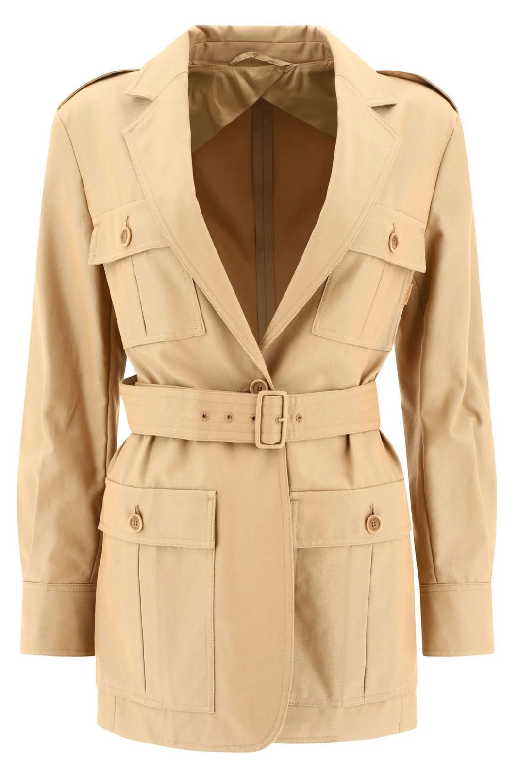 Max Mara Pacos Belted Long-Sleeved Jacket | Cettire Global