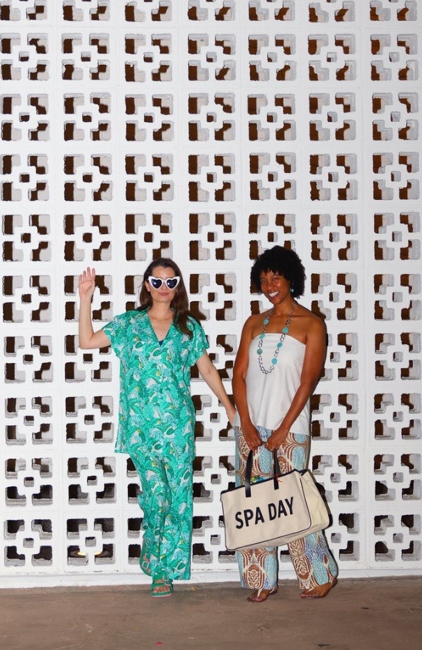 Bananas for this soft & silky banana leaf shirt & matching pants loungewear set. Wore it to the spa at The Parker Palm Springs. Cute for travel & over a swimsuit too!

matching sets
resortwear
palm leaf
Palm print

#LTKOver40 #LTKTravel #LTKSwim