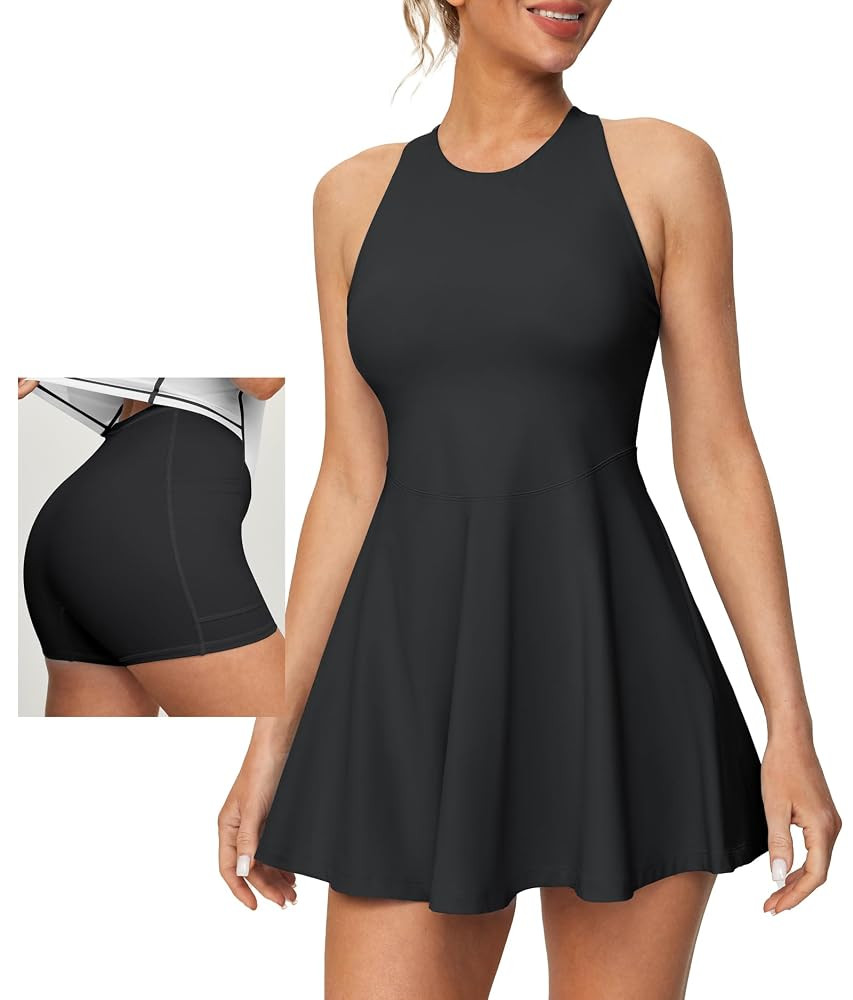Heathyoga Womens Tennis Dress with Shorts Underneath Athletic Dress for Women Summer Romper Dress... | Amazon (US)