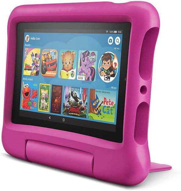 Fire 7 Kids tablet, 7" Display, ages 3-7, 16 GB, Pink Kid-Proof Case | Amazon (US)