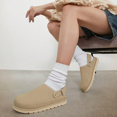 Women's Suede Clogs Slip-On Mule With Comfort Footbed New Year Holiday | SHEIN