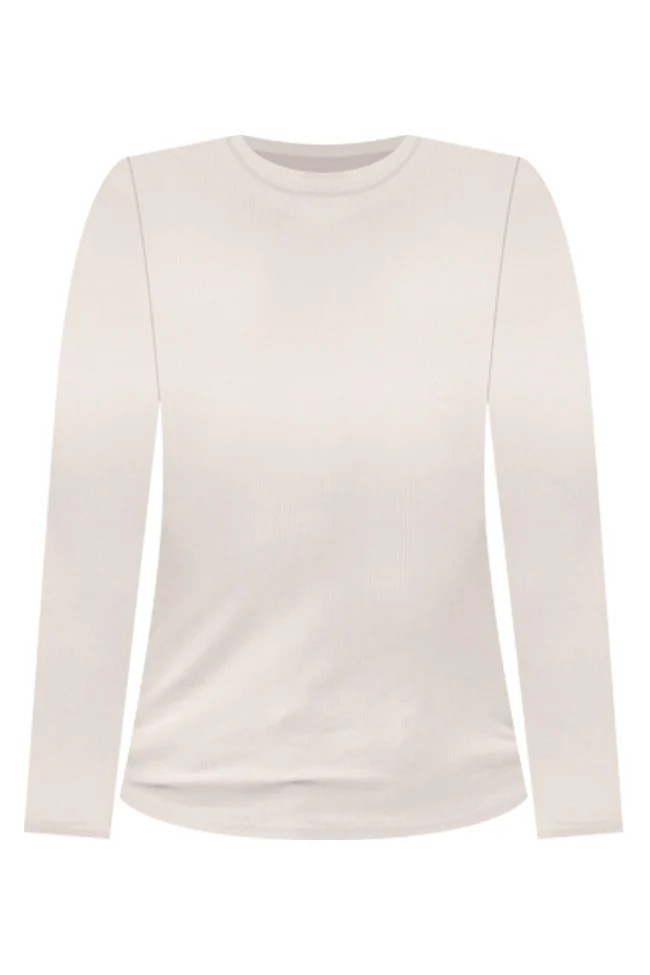 Make Your Choice Tan Ribbed Long Sleeve Tee | Pink Lily