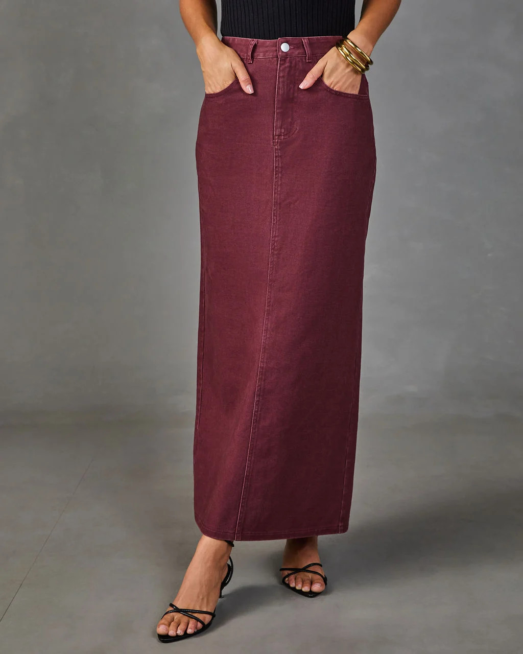 Toasted Glow Denim Midi Skirt | VICI