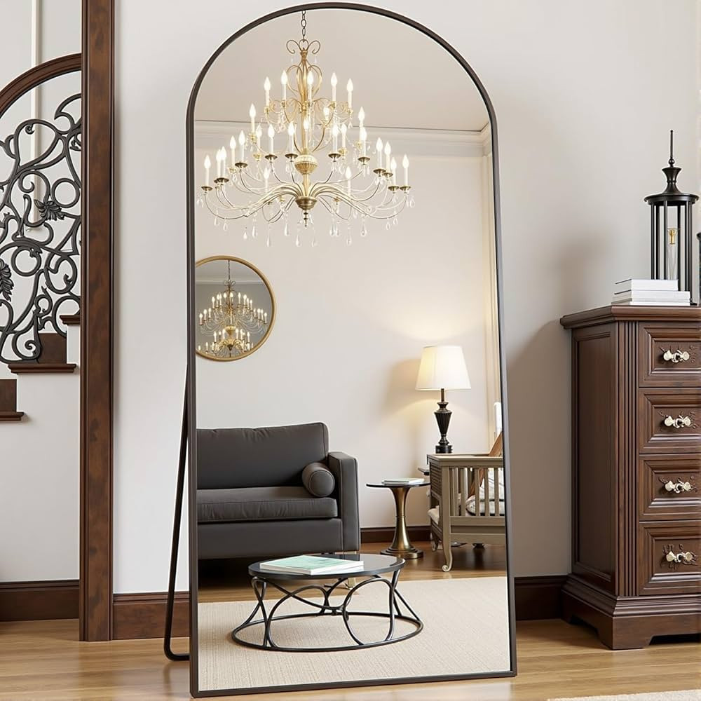 Full Length Mirror 70" x 26" Arched Floor Mirror Wall Mirror Hanging Mounted Mirror Full Body Mir... | Amazon (US)
