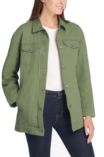 Oversized Long Cotton Trucker Jacket | Nordstrom Rack