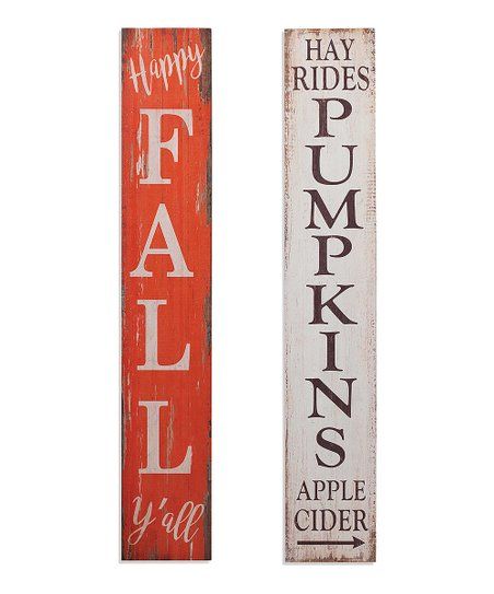 'Happy fall Y'all' Harvest Porch Sign - Set of Two | Zulily