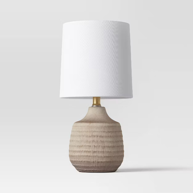 Textural Ceramic Mini Jar Shaped Table Lamp White (Includes LED Light Bulb) - Threshold™ | Target