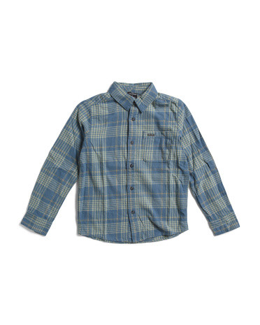 Big Boy Leland Plaid Button Front Shirt | TJ Maxx