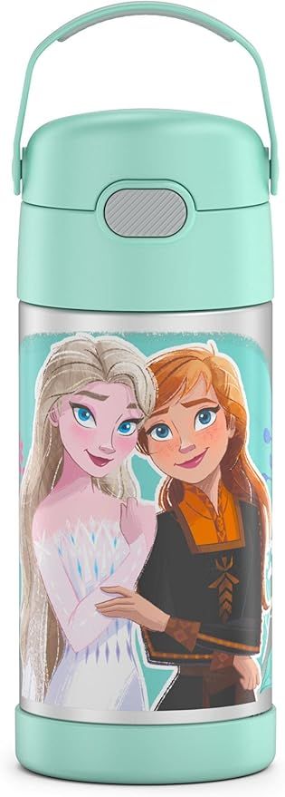 THERMOS FUNTAINER 12 Ounce Stainless Steel Vacuum Insulated Kids Straw Bottle, Frozen 2 (Styles M... | Amazon (US)